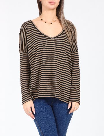 Bluza Zara, maro/negru