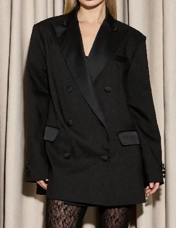 Sacou Oversize SHEIN, negru Negru