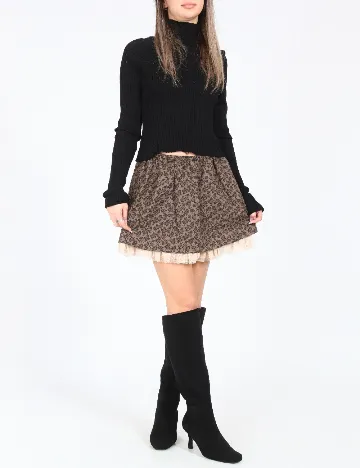 Fusta Zara, maro/negru