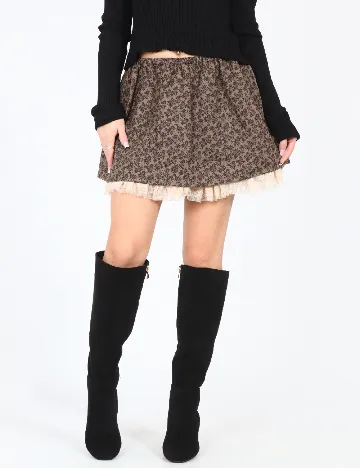 Fusta Zara, maro/negru