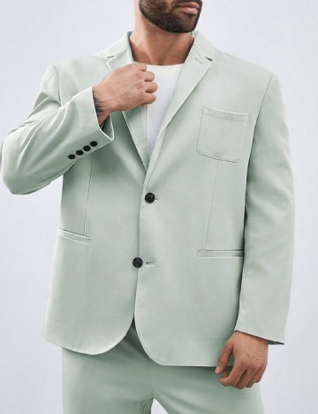 Sacou SHEIN Plus Size Men, verde deschis