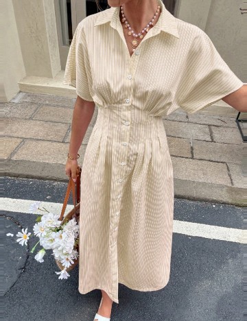 Rochie medie SHEIN, alb/bej