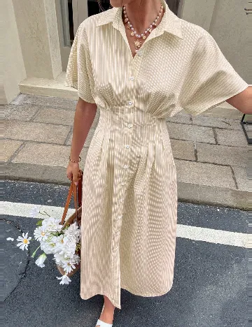 Rochie medie SHEIN, alb/bej Alb