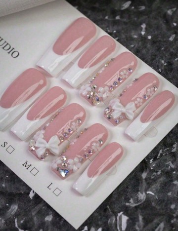 Set unghii false marimea M SHEIN, roz