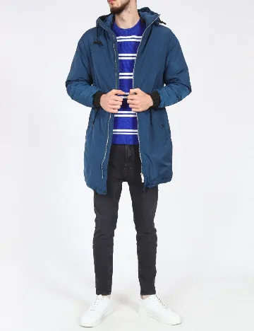 Geaca Pull&Bear, albastru Albastru