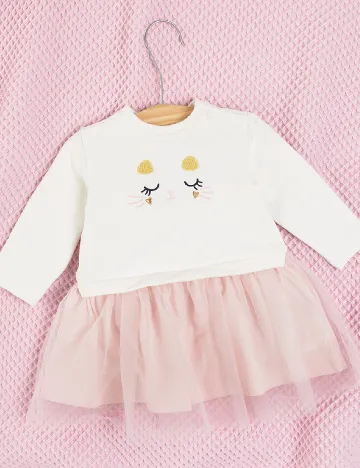 Rochie Cool Club, alb/roz Alb