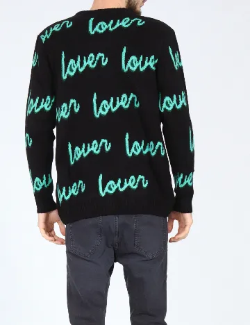 Pulover Pull&Bear, negru/verde Negru