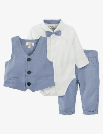 Costum Cool Club, alb/albastru Albastru