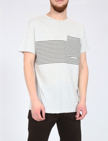 Tricou Pull&Bear, alb/negru