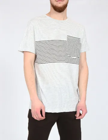 Tricou Pull&Bear, alb/negru Alb