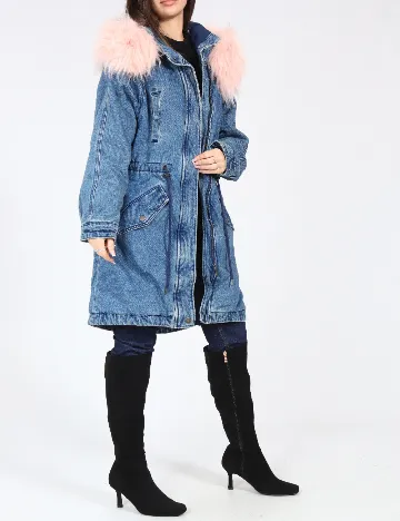 Geaca Bershka, albastru Albastru