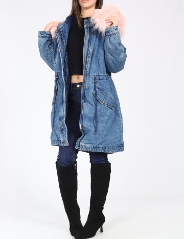 Geaca Bershka, albastru