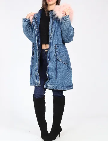 Geaca Bershka, albastru Albastru