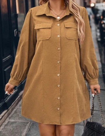 Rochie scurta SHEIN CURVE, maro Maro