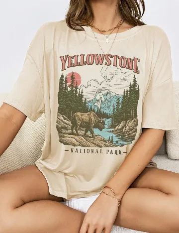 Tricou SHEIN, crem Crem