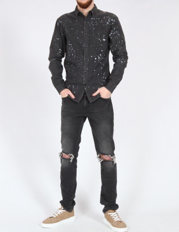 Camasa Pull&Bear, gri inchis