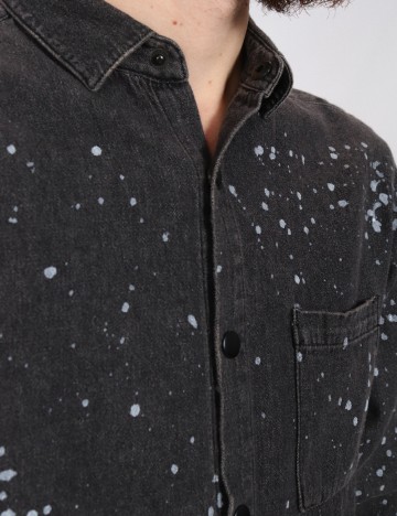 Camasa Pull&Bear, gri inchis