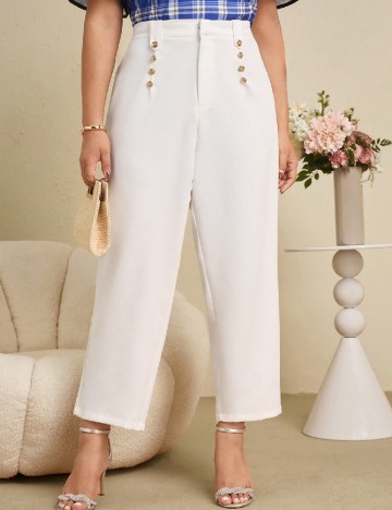 Pantaloni Emery Rose Curve, alb