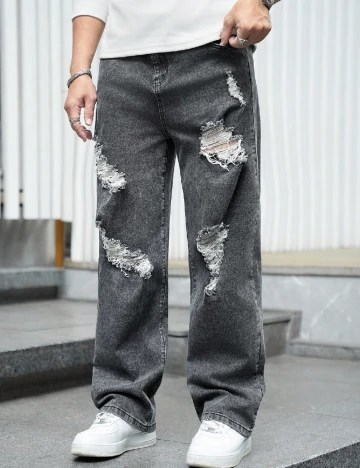 Blugi SHEIN Plus Size Men, gri