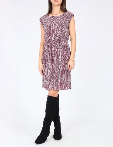 Rochie scurta Zara, visiniu/alb