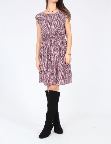Rochie scurta Zara, visiniu/alb