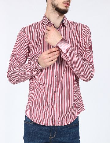 Camasa Zara, rosu/alb