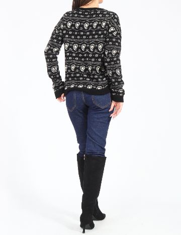 Pulover Zara, negru/alb