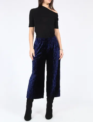 Pantaloni trei sferturi Bershka, bleumarin Albastru