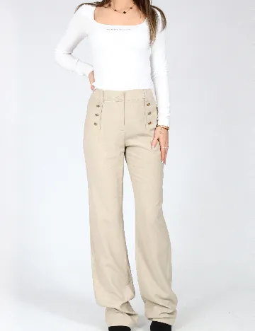 Pantaloni Zara, crem
