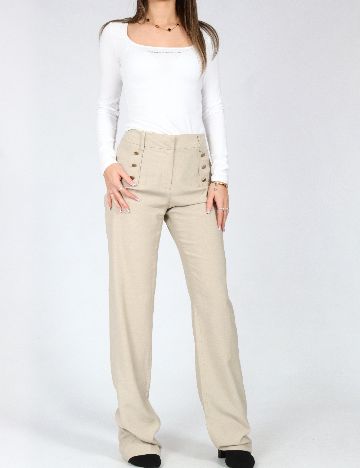 Pantaloni Zara, crem