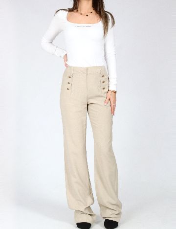 Pantaloni Zara, crem
