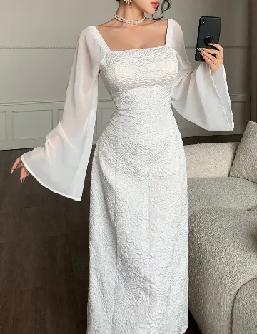 Rochie medie SHEIN, alb Alb