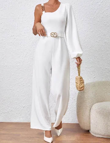 Salopeta SHEIN, alb Alb