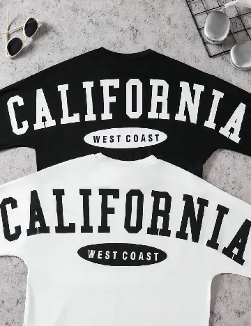 Set bluze 2 bucati Shein Kids, alb/negru