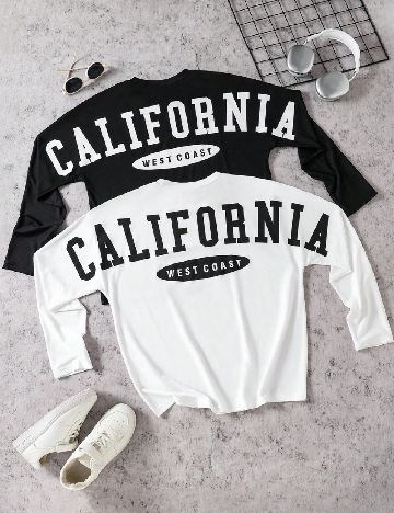 Set bluze 2 bucati Shein Kids, alb/negru