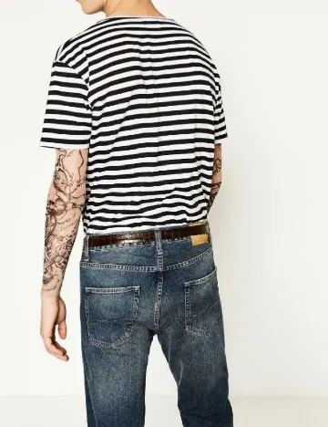 Tricou Zara, alb/negru Alb