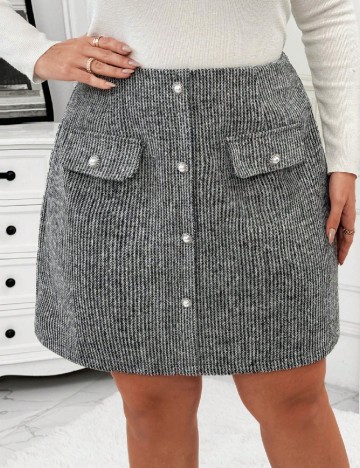 Fusta SHEIN CURVE, gri