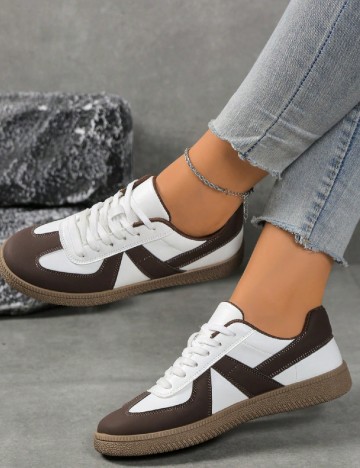 Adidasi SHEIN, alb/maro