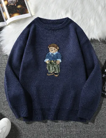 Pulover SHEIN, bleumarin Albastru