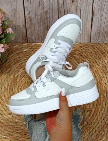 Adidasi SHEIN, alb/gri