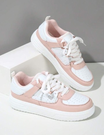 Adidasi SHEIN, alb/roz