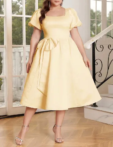 Rochie medie SHEIN CURVE, galben Galben