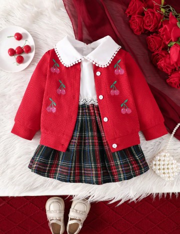 Set Rochie si Cardigan Shein Kids, mix culori