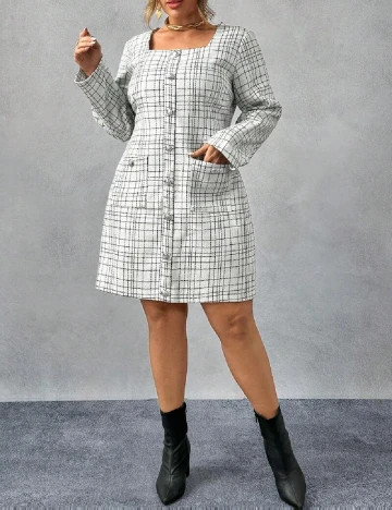 Rochie scurta SHEIN CURVE, alb