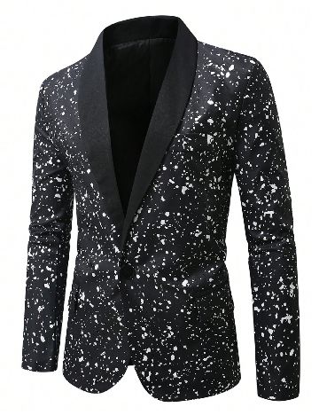 Sacou SHEIN Plus Size Men, negru