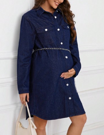 Rochie scurta SHEIN Maternity, bleumarin