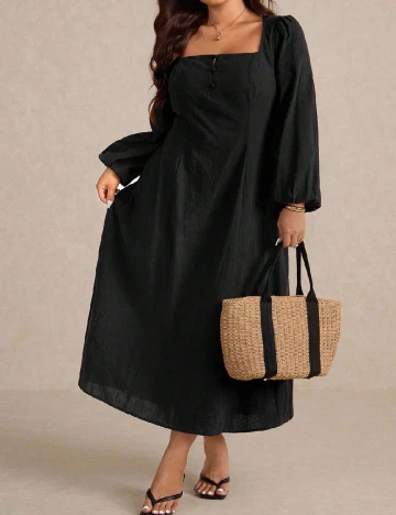 Rochie medie SHEIN CURVE, negru Negru