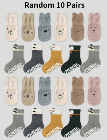 Set sosete 10 perechi Shein Kids, mix culori