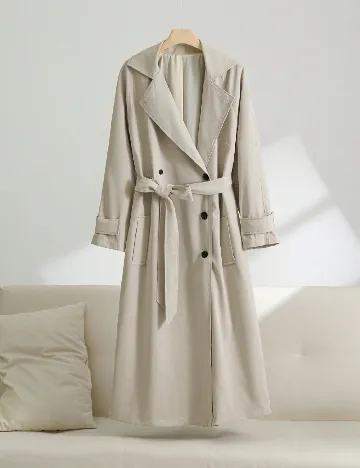 Trench SHEIN CURVE, bej Crem