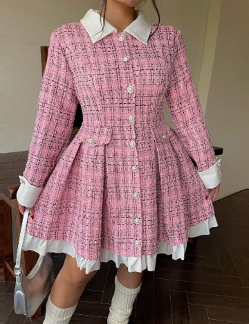 Rochie scurta SHEIN CURVE, roz